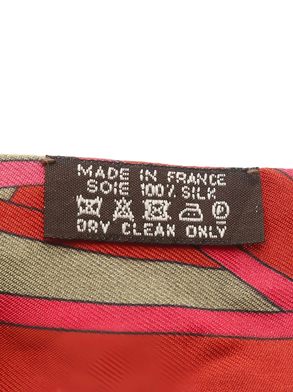 Pre-owned Hermes 2000s Les Flots Du Cheval Ribbon Scarf In Red