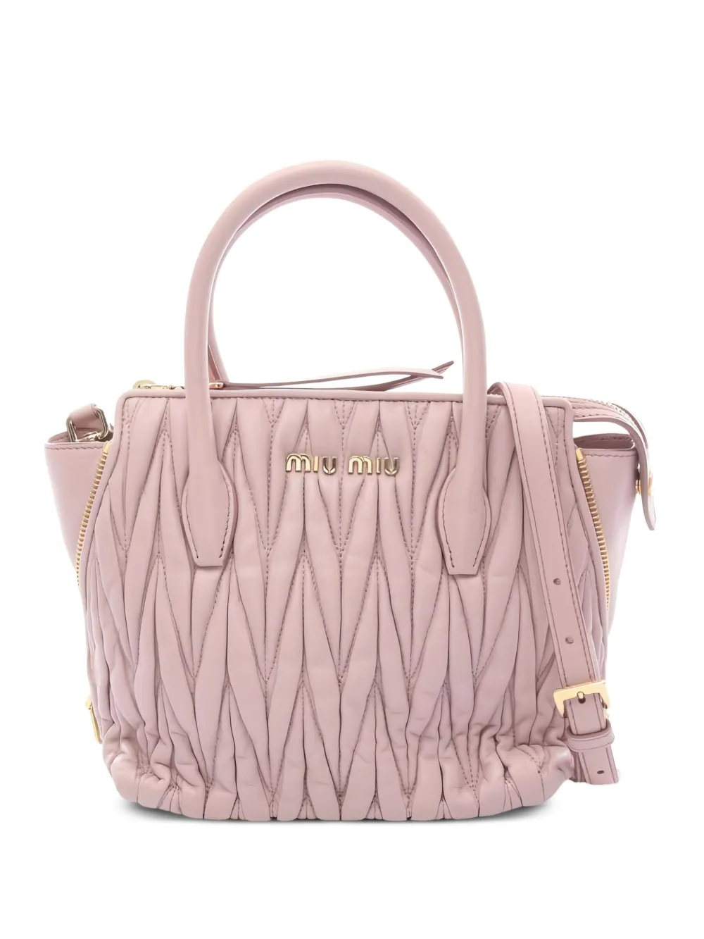 Miu Miu Pre-Owned 2000s matelassé leather tote bag | Pink | Image 1