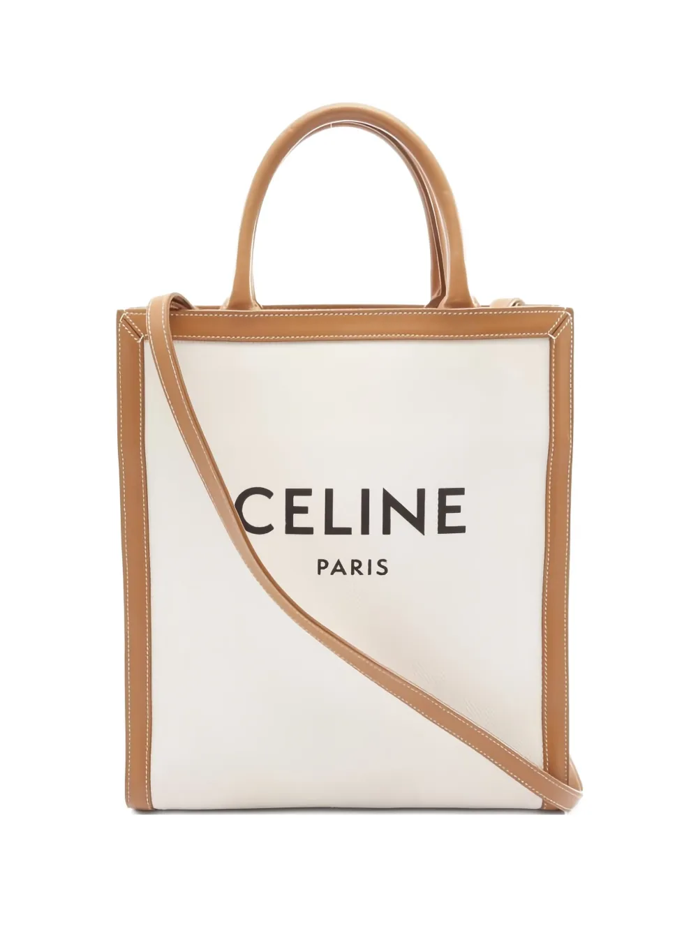 CELINE Pre-owned 2000s Small Vertical Hippopotamus Tote Bag In Neutral