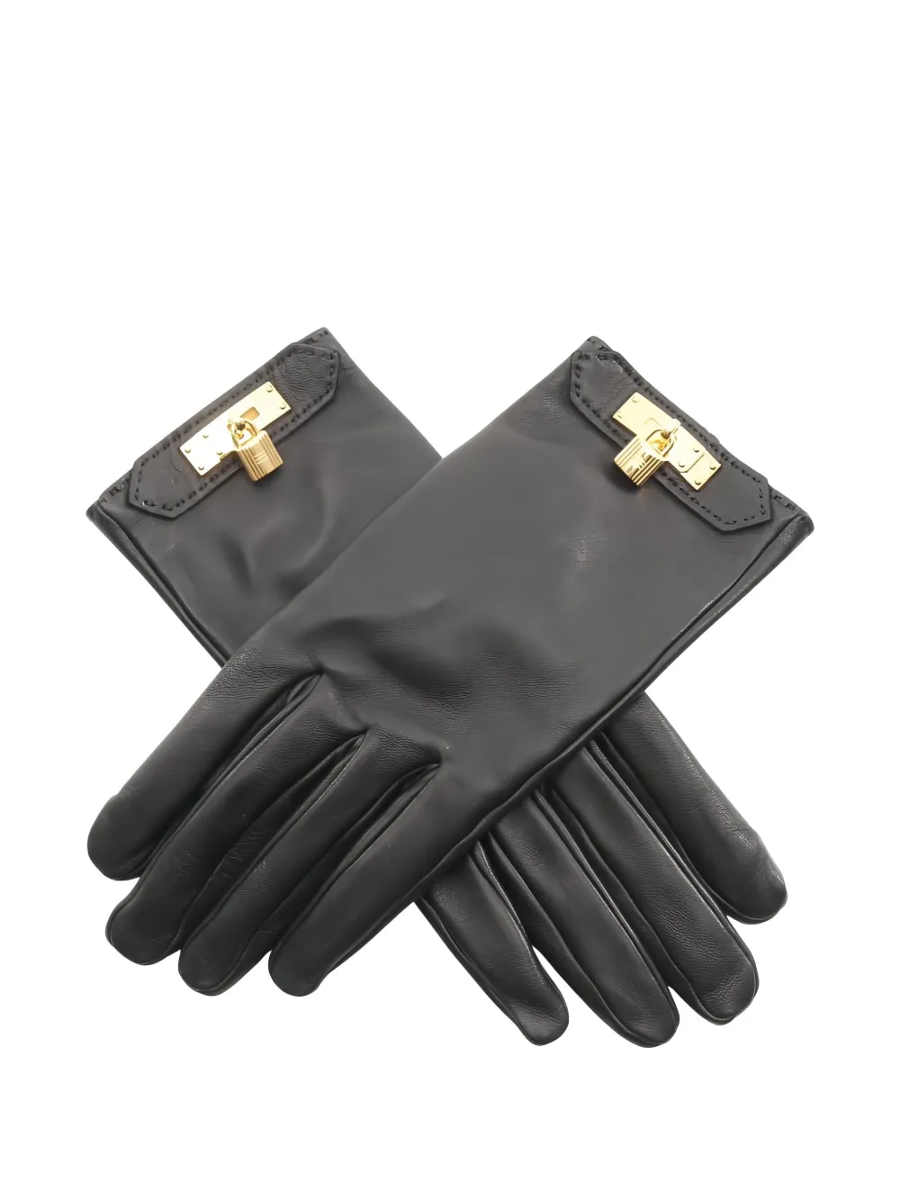 HERMES Pre-owned 2010s Kelly Leather Gloves In Black
