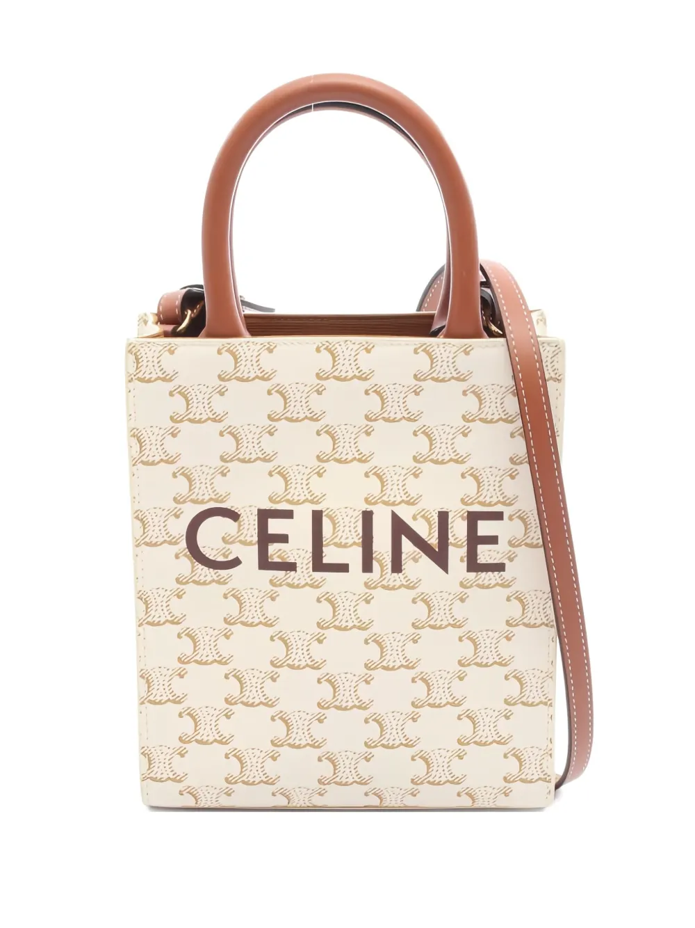 Celine Pre-Owned 2010s mini Vertical Hippopotamus Triomphe tote bag | Neutrals | Image 1