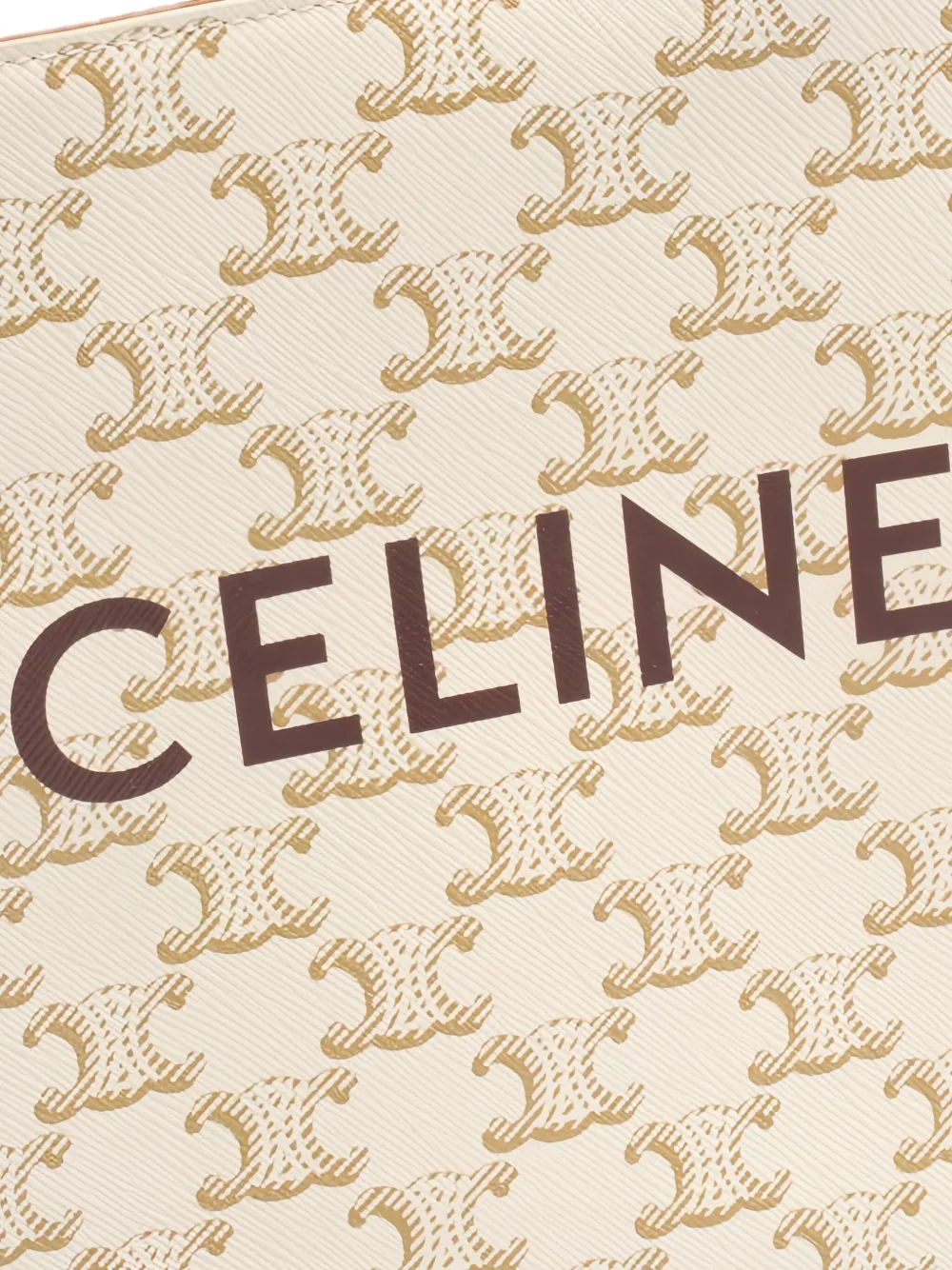 Pre-owned Celine 2010s Mini Vertical Hippopotamus Triomphe Tote Bag In Neutral