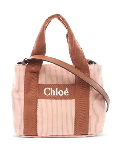 Chloé Pre-Owned logo-detail corduroy tote bag