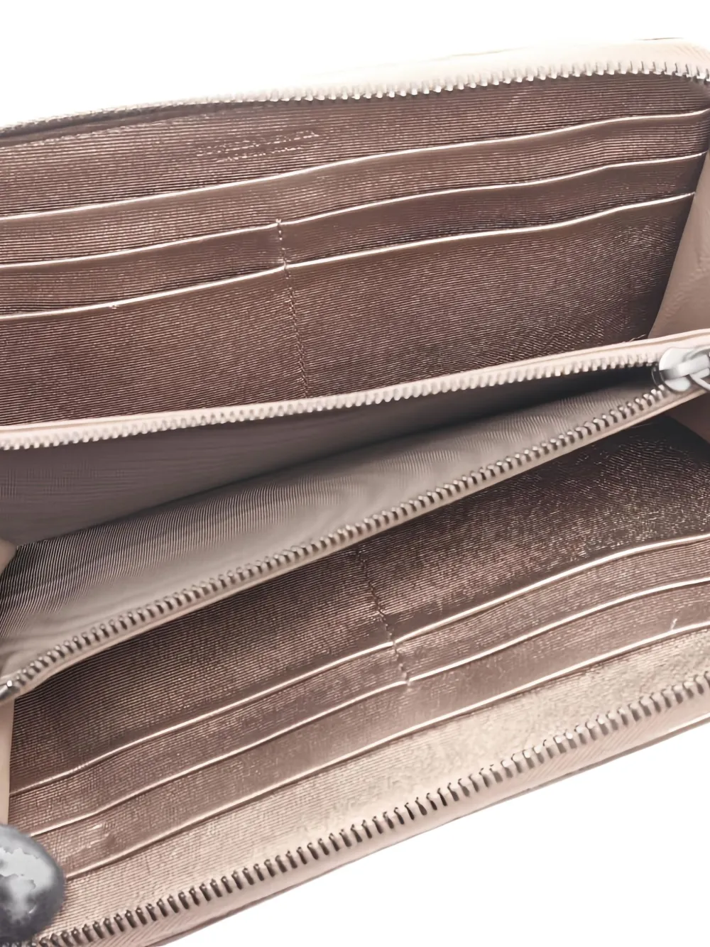 Pre-owned Bottega Veneta 2000s Intrecciato Zipper Wallet In Neutral