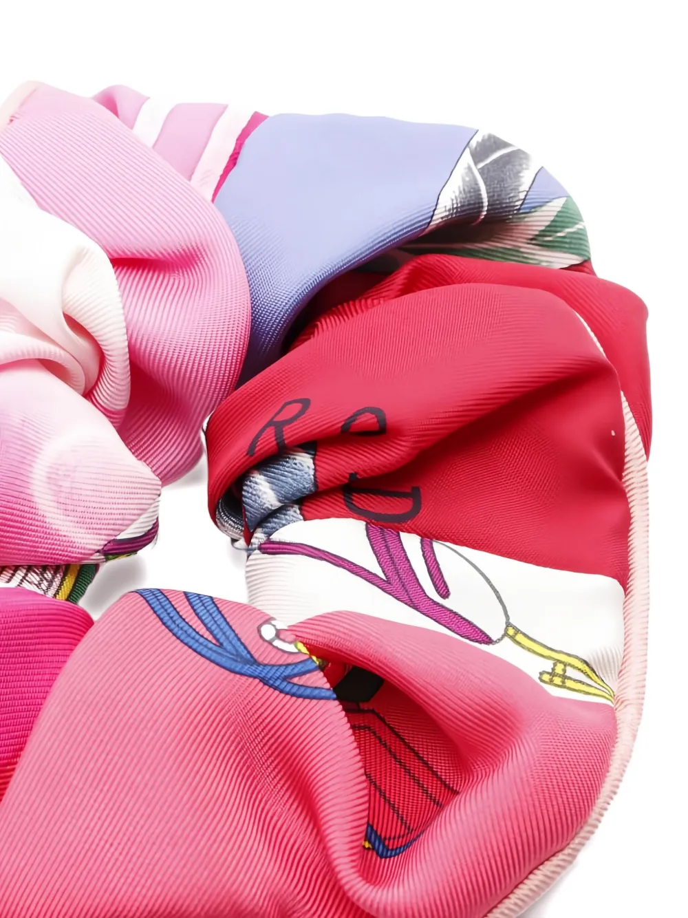 Pre-owned Hermes 2010s Claudia Silk Scrunchie In Pink