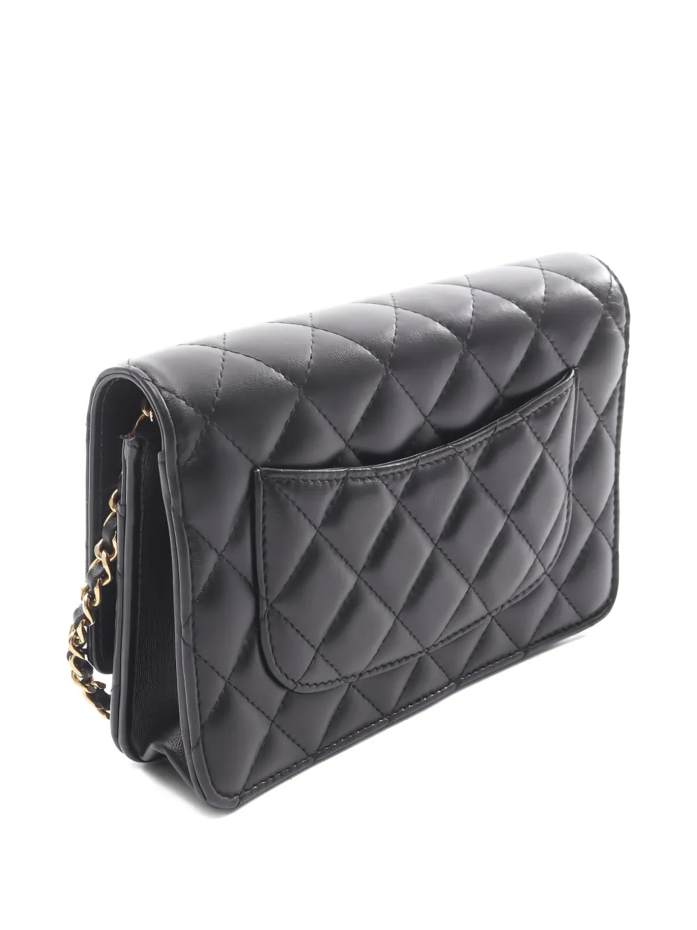 CHANEL Pre-owned 2021 Classic Flap Diamond Quilting Shoulder Bag In Black