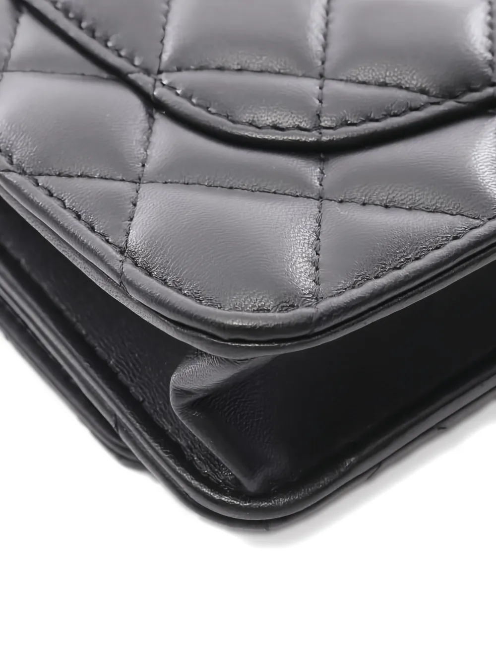 CHANEL Pre-owned 2021 Classic Flap Diamond Quilting Shoulder Bag In Black