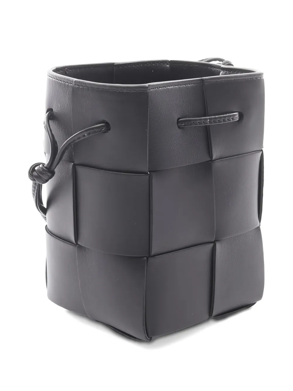 Pre-owned Bottega Veneta 2020s Mini Cassette Bucket Bag In Black