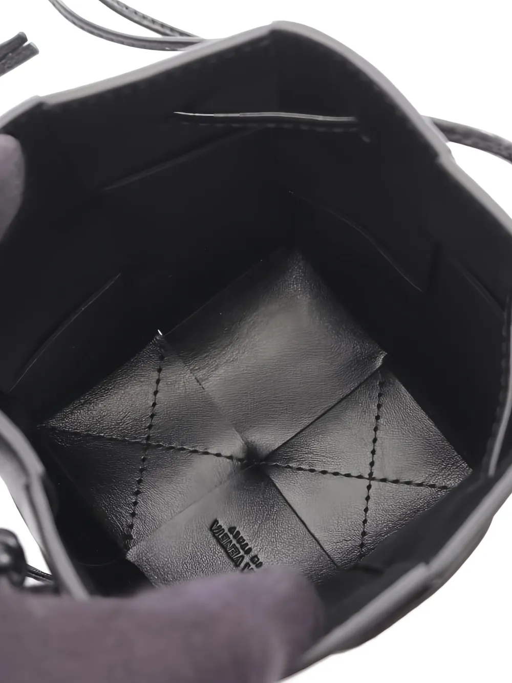 Pre-owned Bottega Veneta 2020s Mini Cassette Bucket Bag In Black