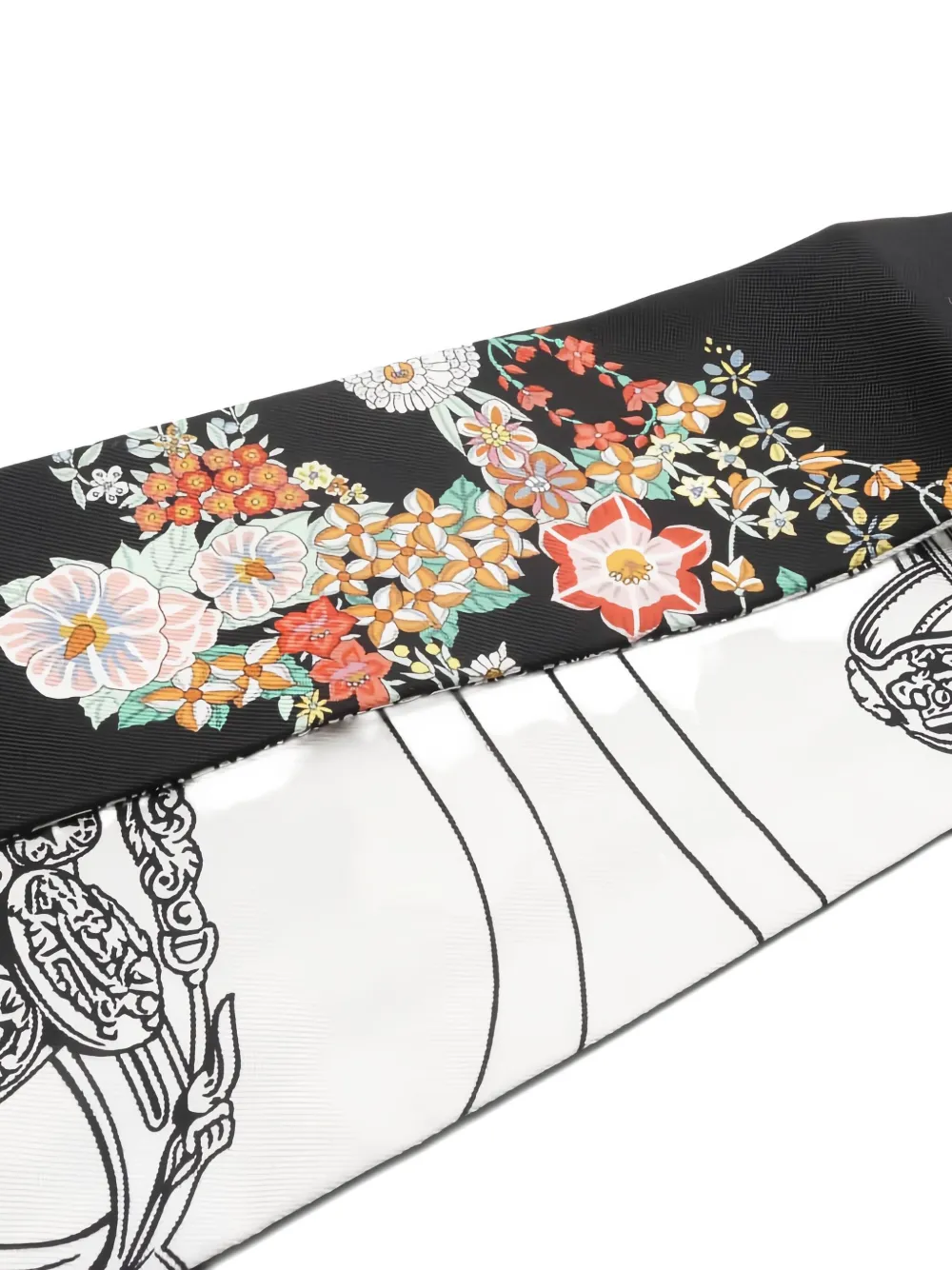 Pre-owned Hermes 2020s Brides De Gala En Fleurs Scarf In Black