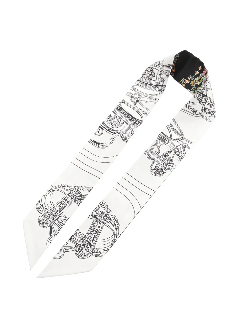 Pre-owned Hermes 2020s Brides De Gala En Fleurs Scarf In Black