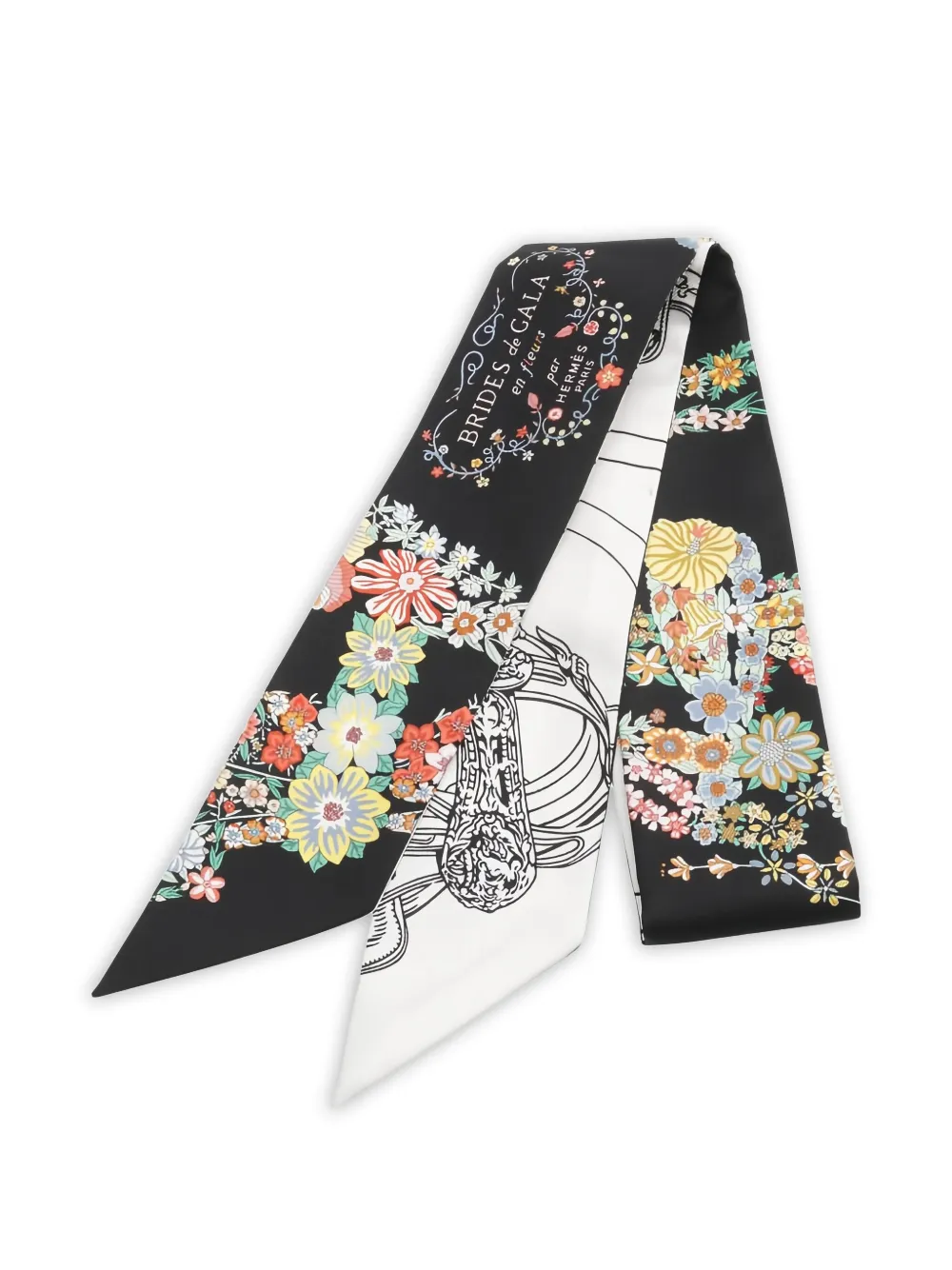 Hermès Pre-Owned 2020s Brides de Gala en Fleurs scarf - Nero