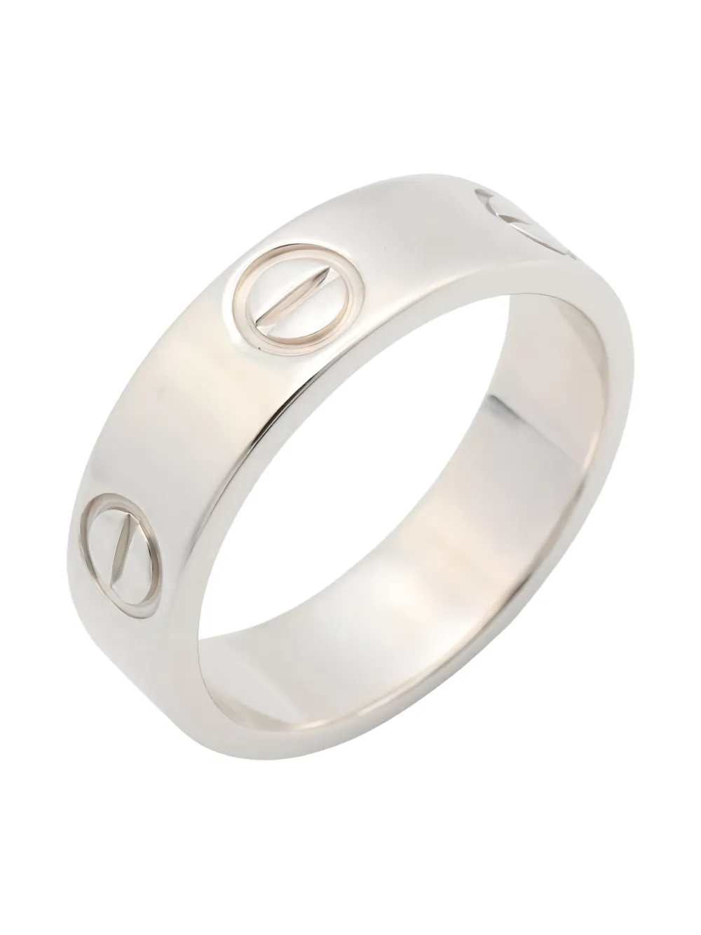 Pre-owned Cartier 2010s 18k White Gold Love Ring In Silver