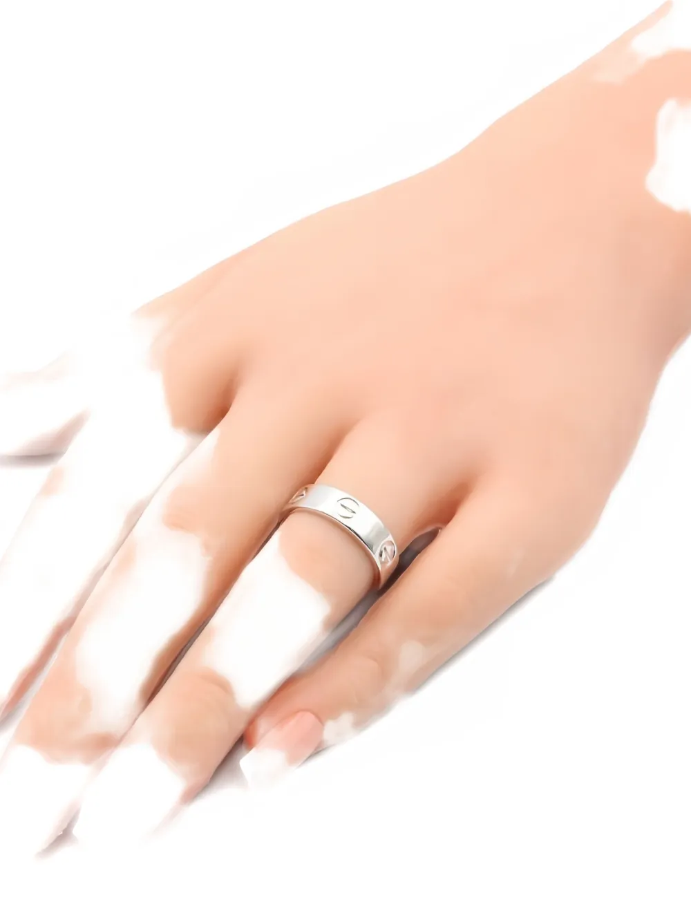 Pre-owned Cartier 2010s 18k White Gold Love Ring In Silver