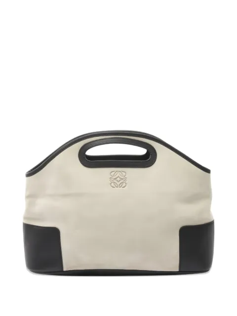 Loewe Pre-Owned 10s logo-detail suede handbag