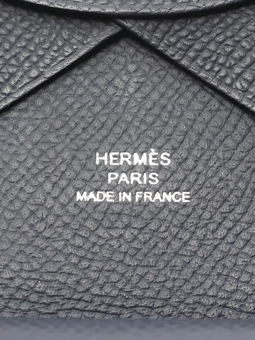 Pre-owned Hermes 2024 Calvi Duo Leather Coin Purse In Blue