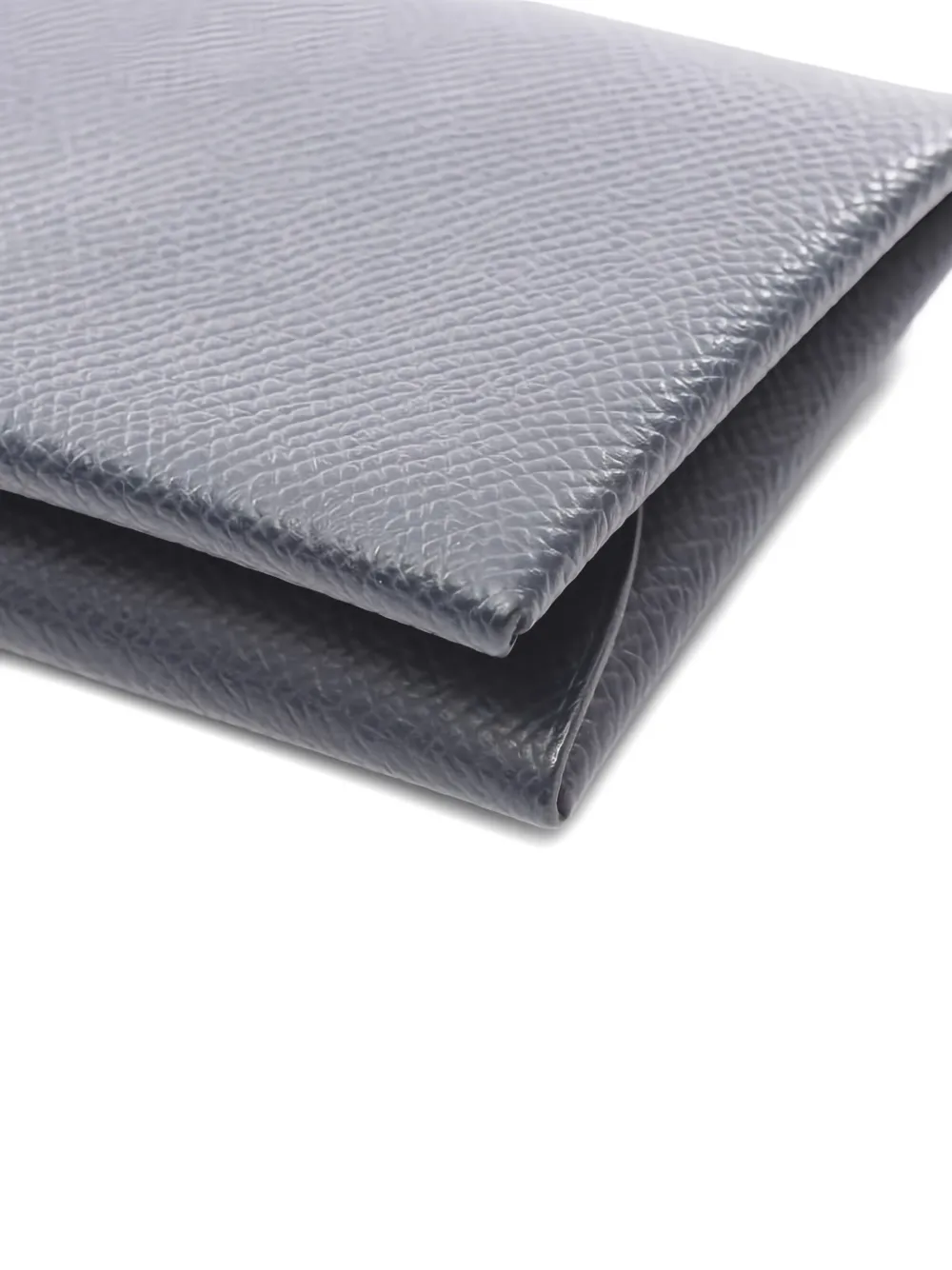 Pre-owned Hermes 2024 Calvi Duo Leather Coin Purse In Blue