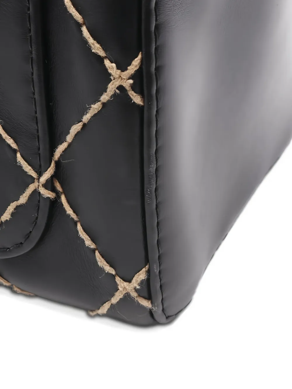 Pre-owned Chanel 2000-2002 Wild Stitch Leather Tote Bag In Black