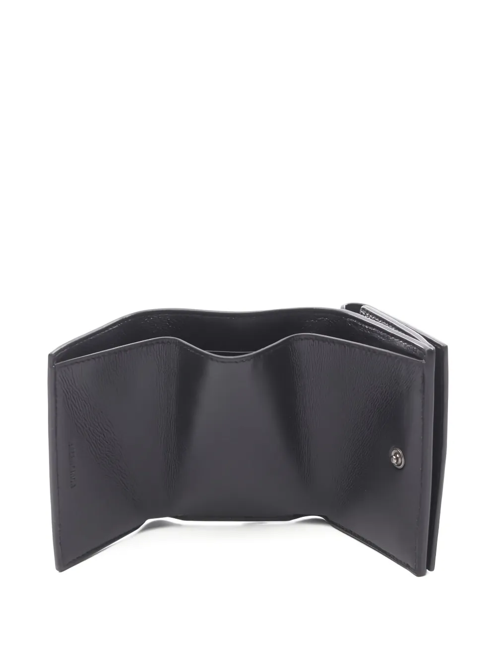 Pre-owned Balenciaga 2020s Mini Tri-fold Leather Wallet In Black