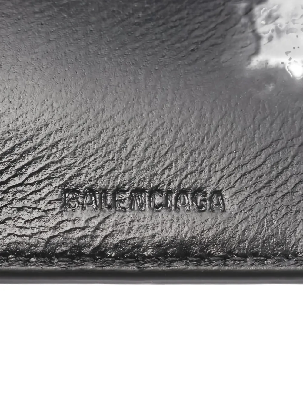 Pre-owned Balenciaga 2020s Mini Tri-fold Leather Wallet In Black