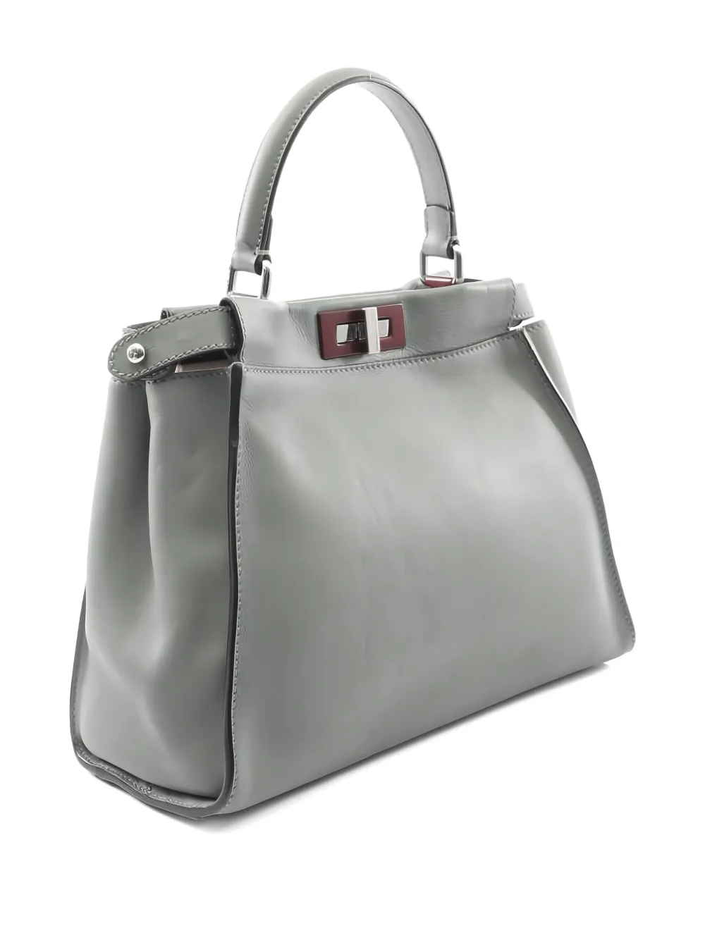 Pre-owned Fendi 2010s Peekaboo Leather Tote Bag In Green