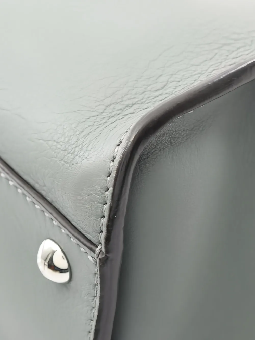 Pre-owned Fendi 2010s Peekaboo Leather Tote Bag In Green