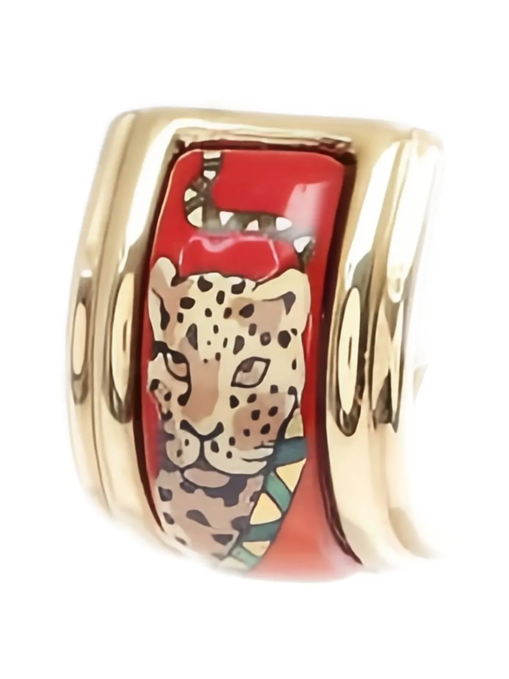 Pre-owned Hermes 2010s Cloisonne Earrings In Gold