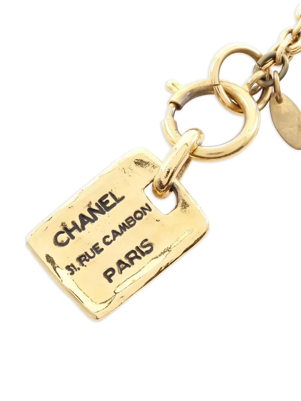 CHANEL Pre-Owned 1986-1988 ロゴペンダント ネックレス - ゴールドトーン CHANEL Pre-Owned 1986-1988 ロゴペンダント ネックレス - ゴールドトーン