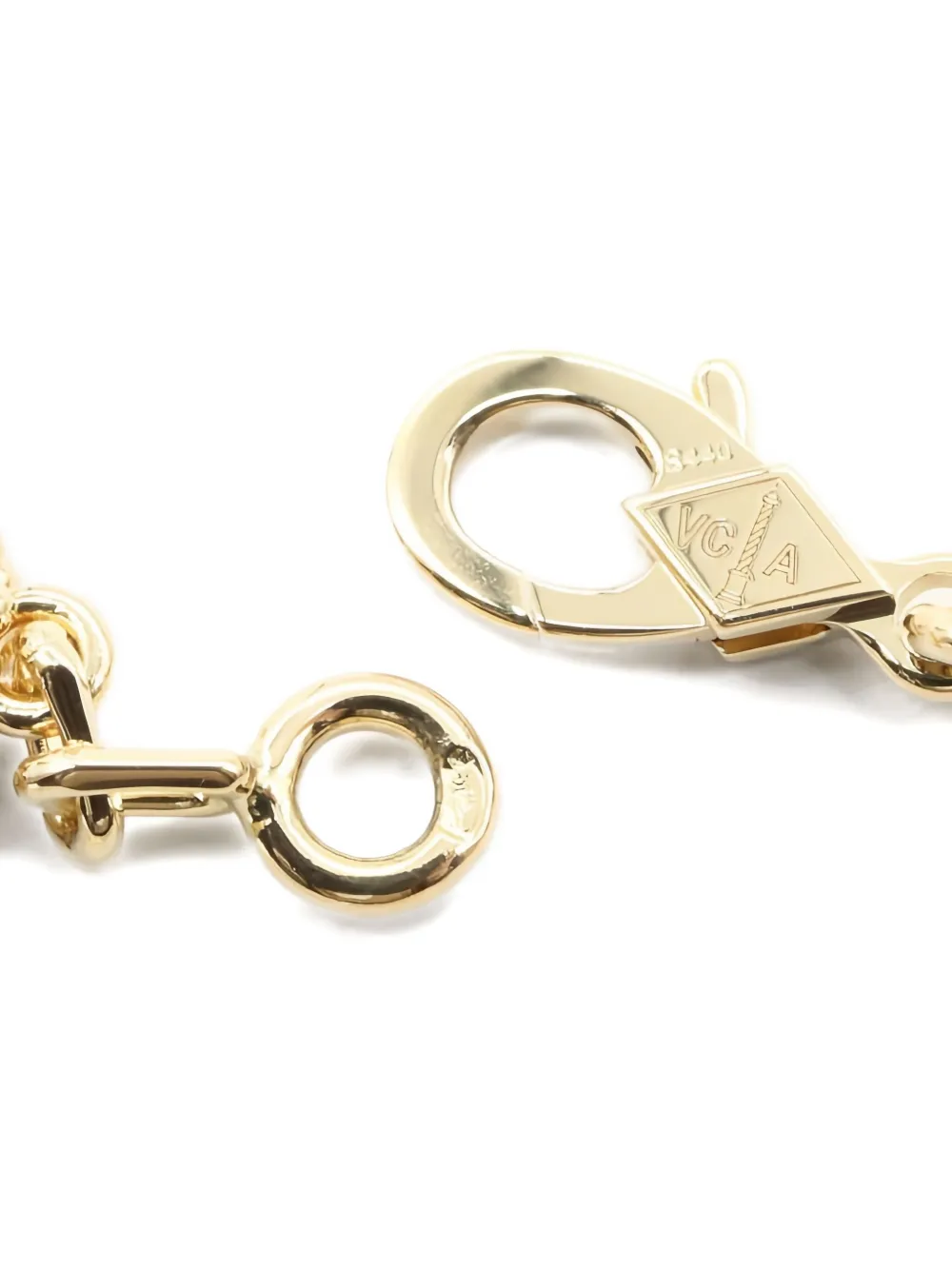 Pre-owned Van Cleef & Arpels 2010s 18k Yellow Gold Alhambra Malachite Bracelet