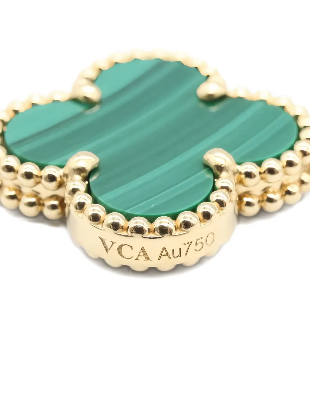 Pre-owned Van Cleef & Arpels 2010s 18k Yellow Gold Alhambra Malachite Bracelet