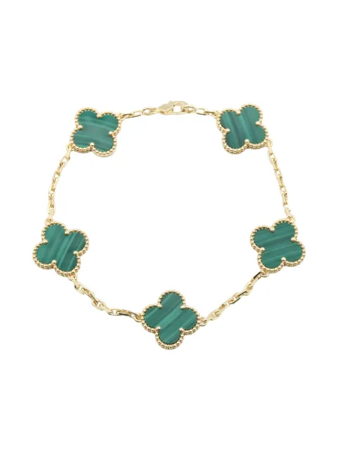 Van Cleef & Arpels Pre-Owned 2010s 18K yellow gold Alhambra malachite bracelet