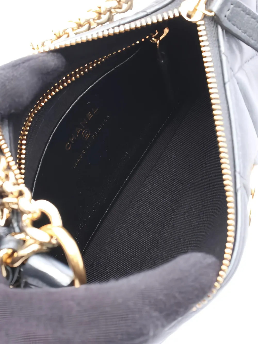 CHANEL Pre-owned 2021 Coco Mark Diamond Quilting Shoulder Bag In Gray