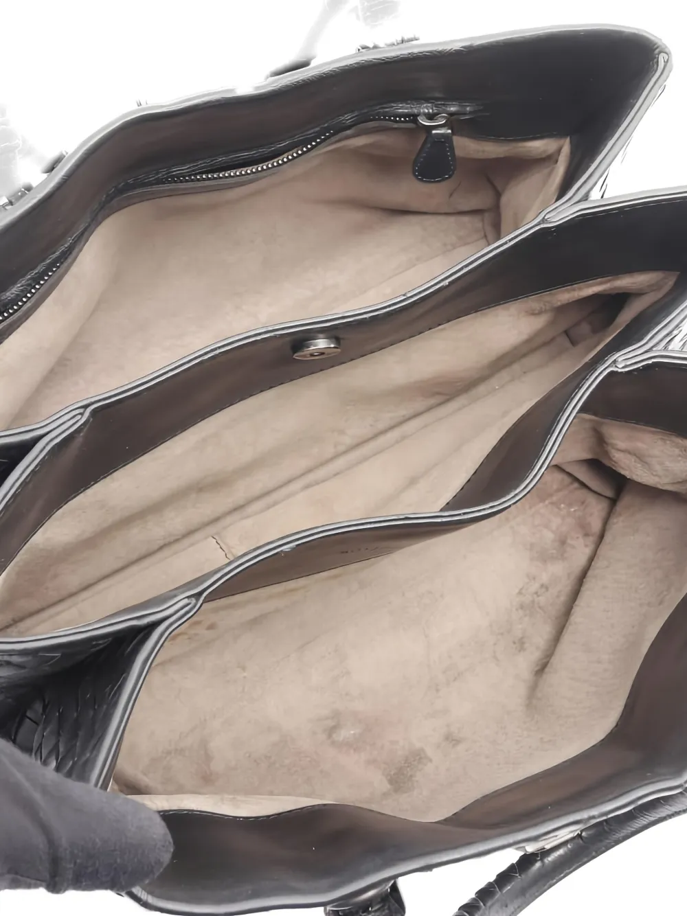 Pre-owned Bottega Veneta 2000s Intrecciato Roma Tote Bag In Black