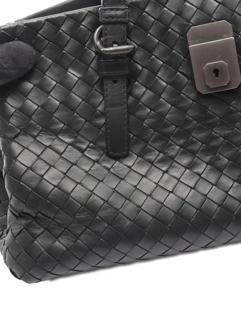 Pre-owned Bottega Veneta 2000s Intrecciato Roma Tote Bag In Black