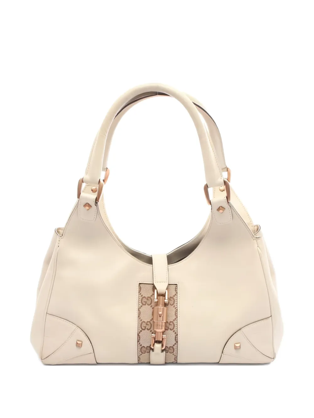 Pre-owned Gucci 2000s Jackie Gg-motif Shoulder Bag In Neutral
