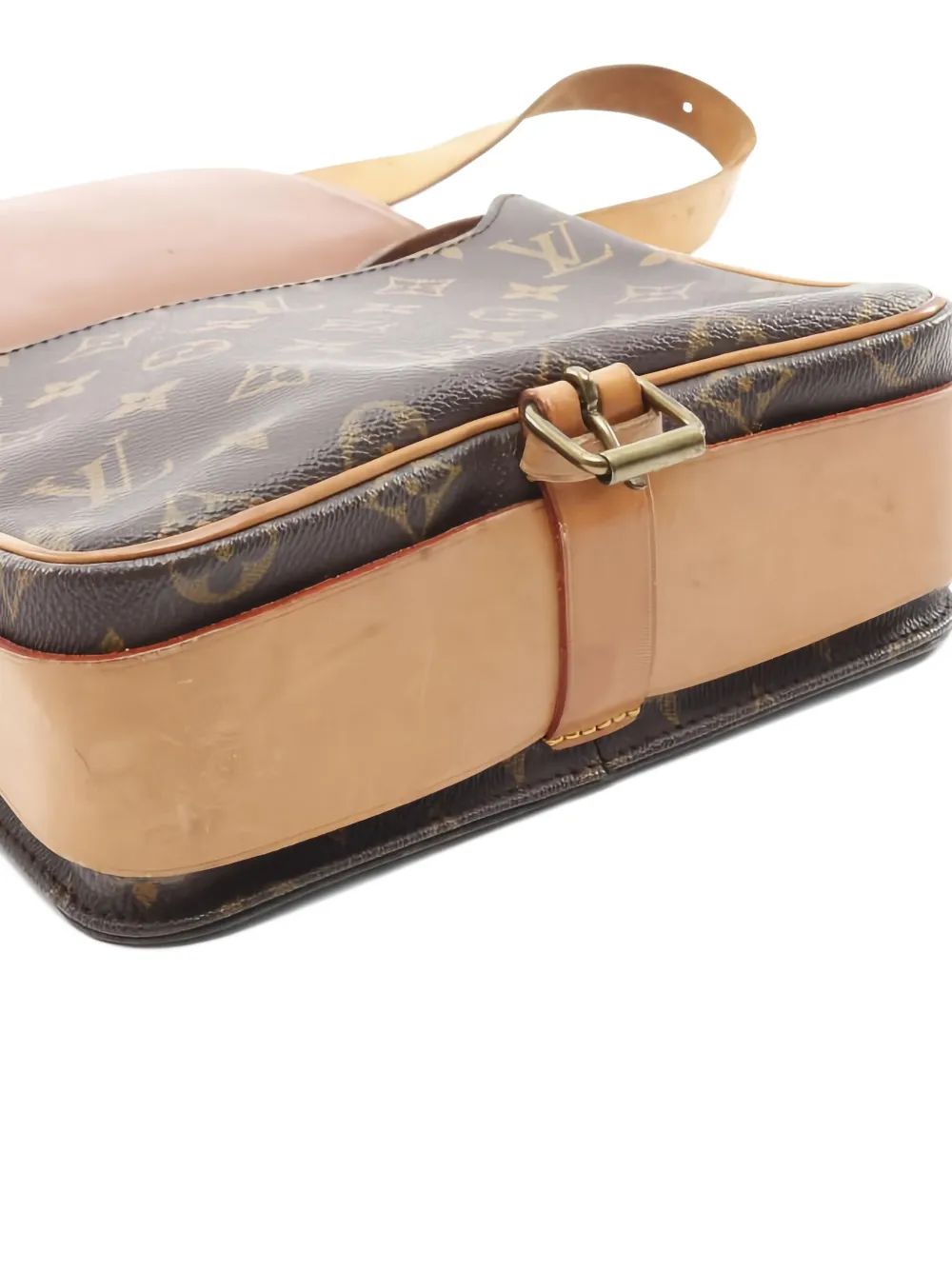 LOUIS VUITTON Pre-owned 1990 Cartesier Mm Monogram Shoulder Bag In Brown