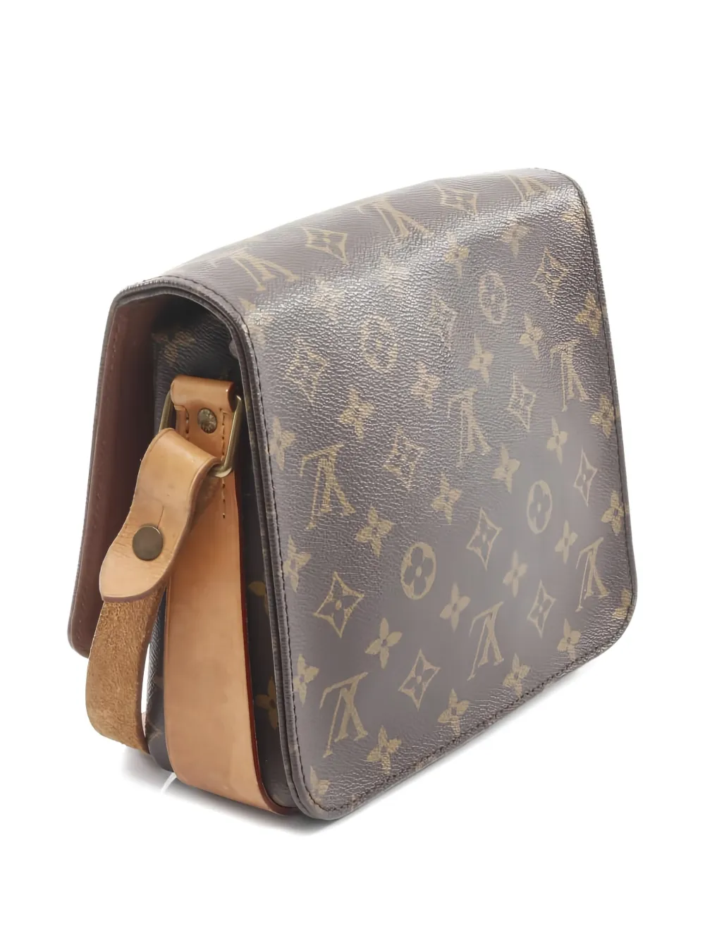 LOUIS VUITTON Pre-owned 1990 Cartesier Mm Monogram Shoulder Bag In Brown