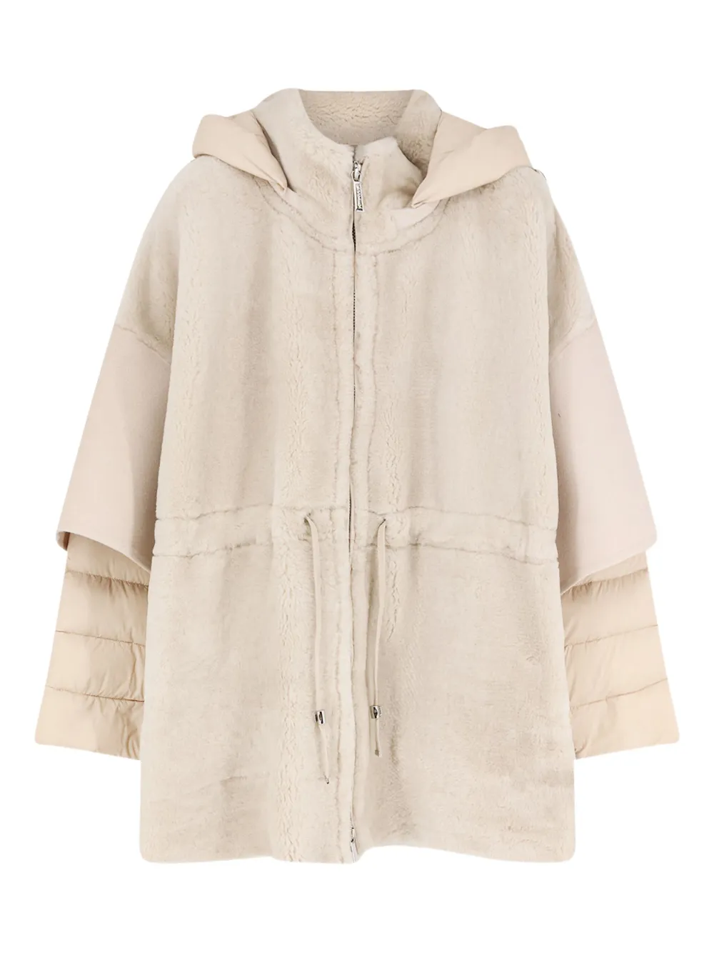 Moorer Padded-sleeve Hooded Coat In Neutral