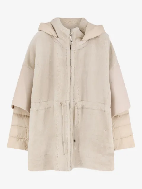 Moorer padded-sleeve hooded coat