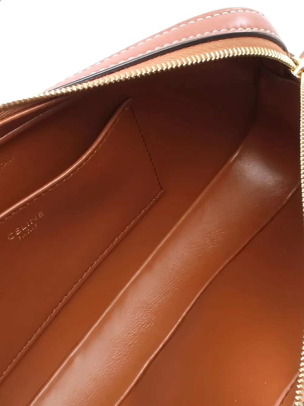 Pre-owned Celine 2010s Mini Cuir Triomphe Camera Shoulder Bag In Brown