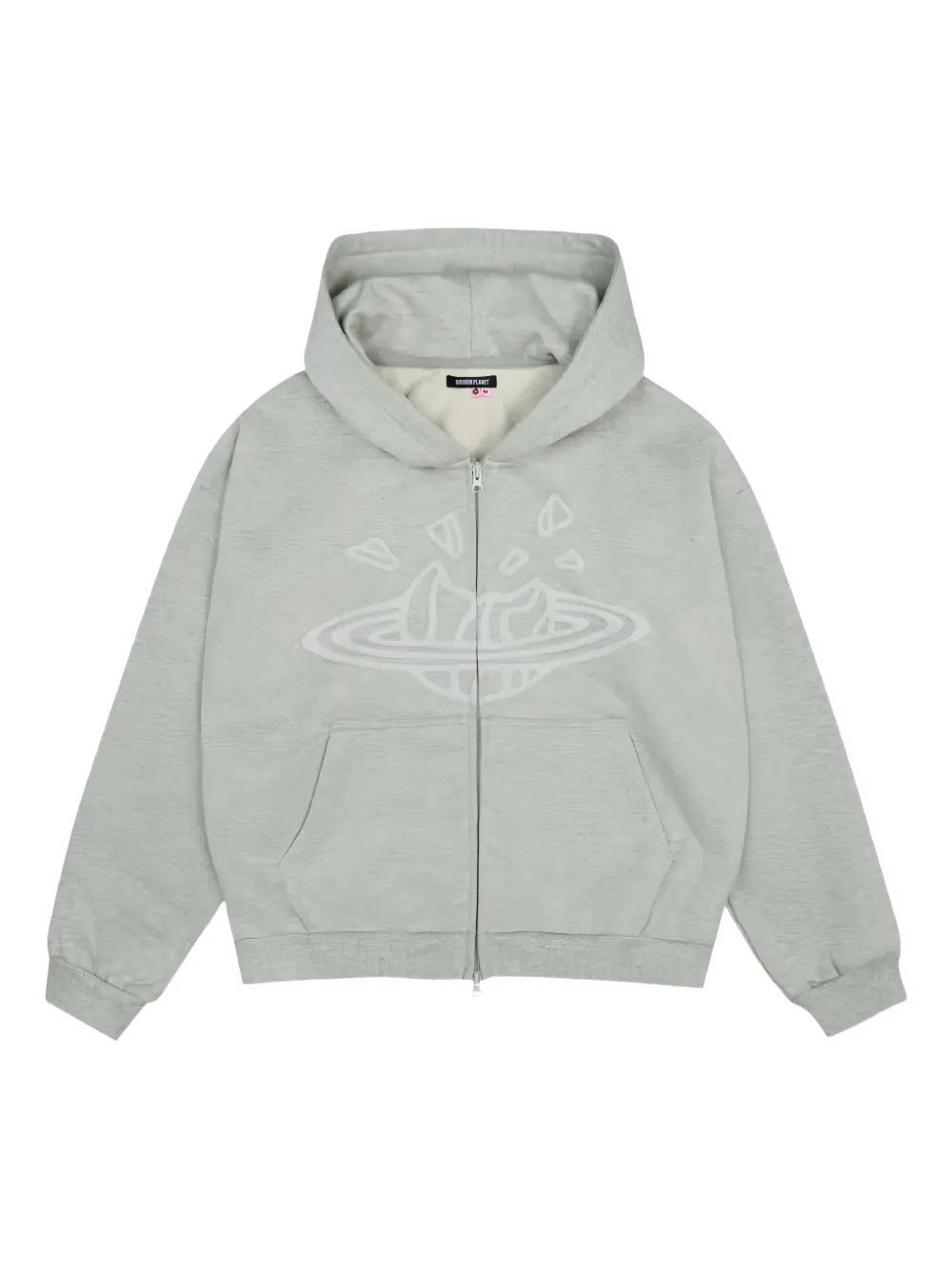 BROKEN PLANET Market zip-up hoodie | Grey | Image 1