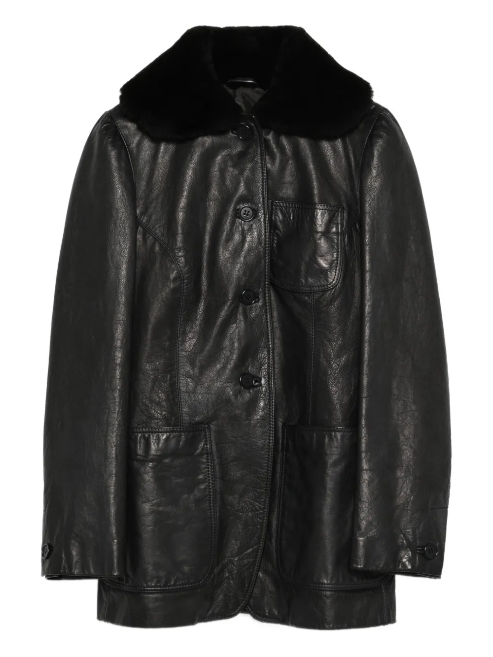 Romeo Gigli Pre-Owned Giacca con colletto in pelliccia 1997-1998 - Nero