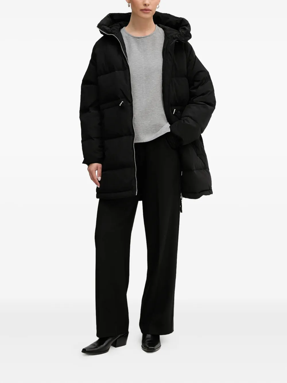 Benetton Donsjas met capuchon - Zwart