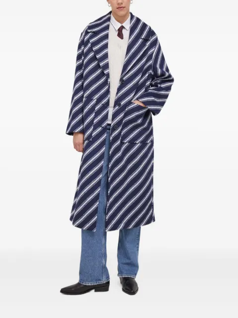 Benetton striped button coat