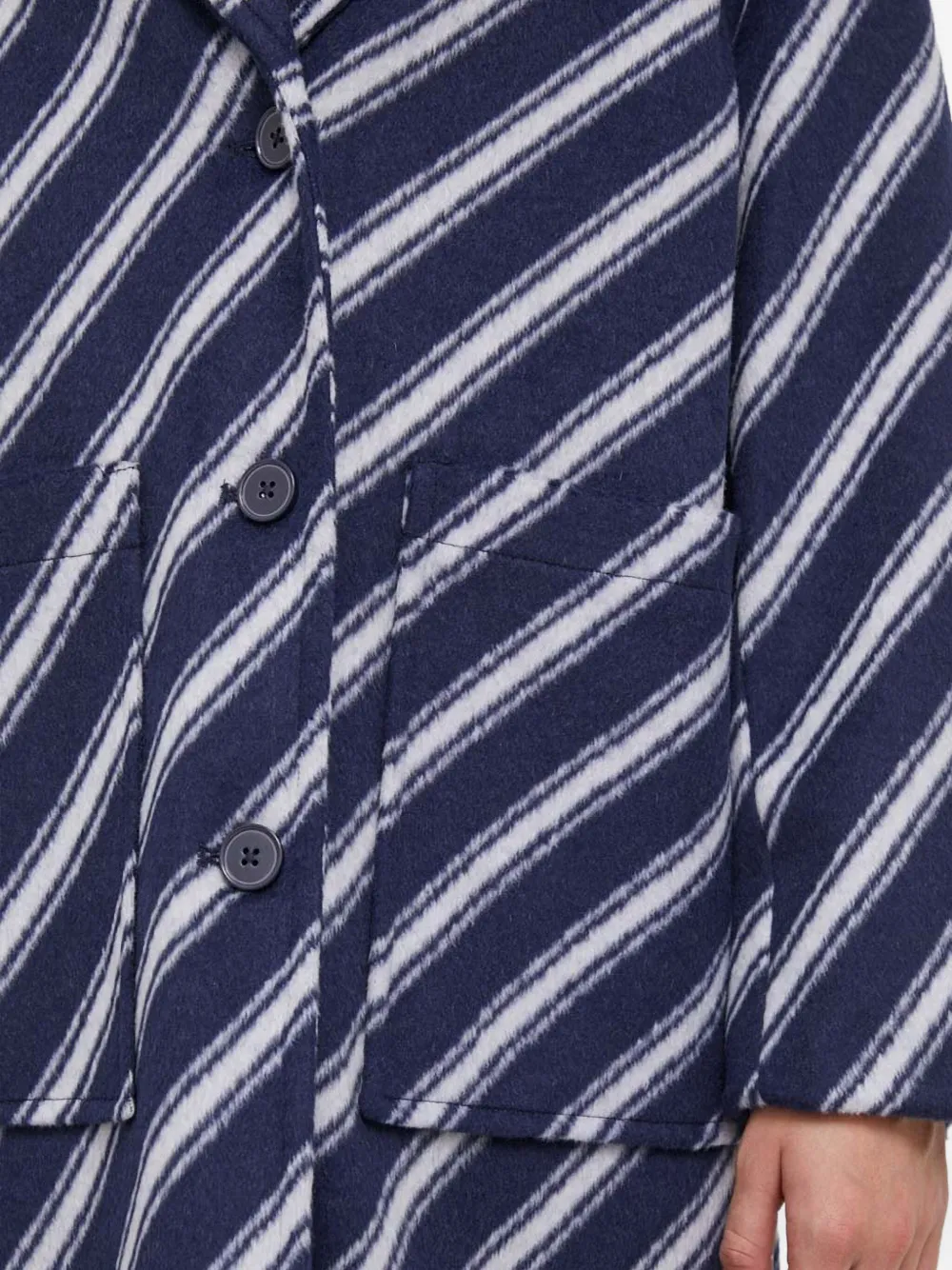 Benetton Gestreepte jas met knopen Blauw
