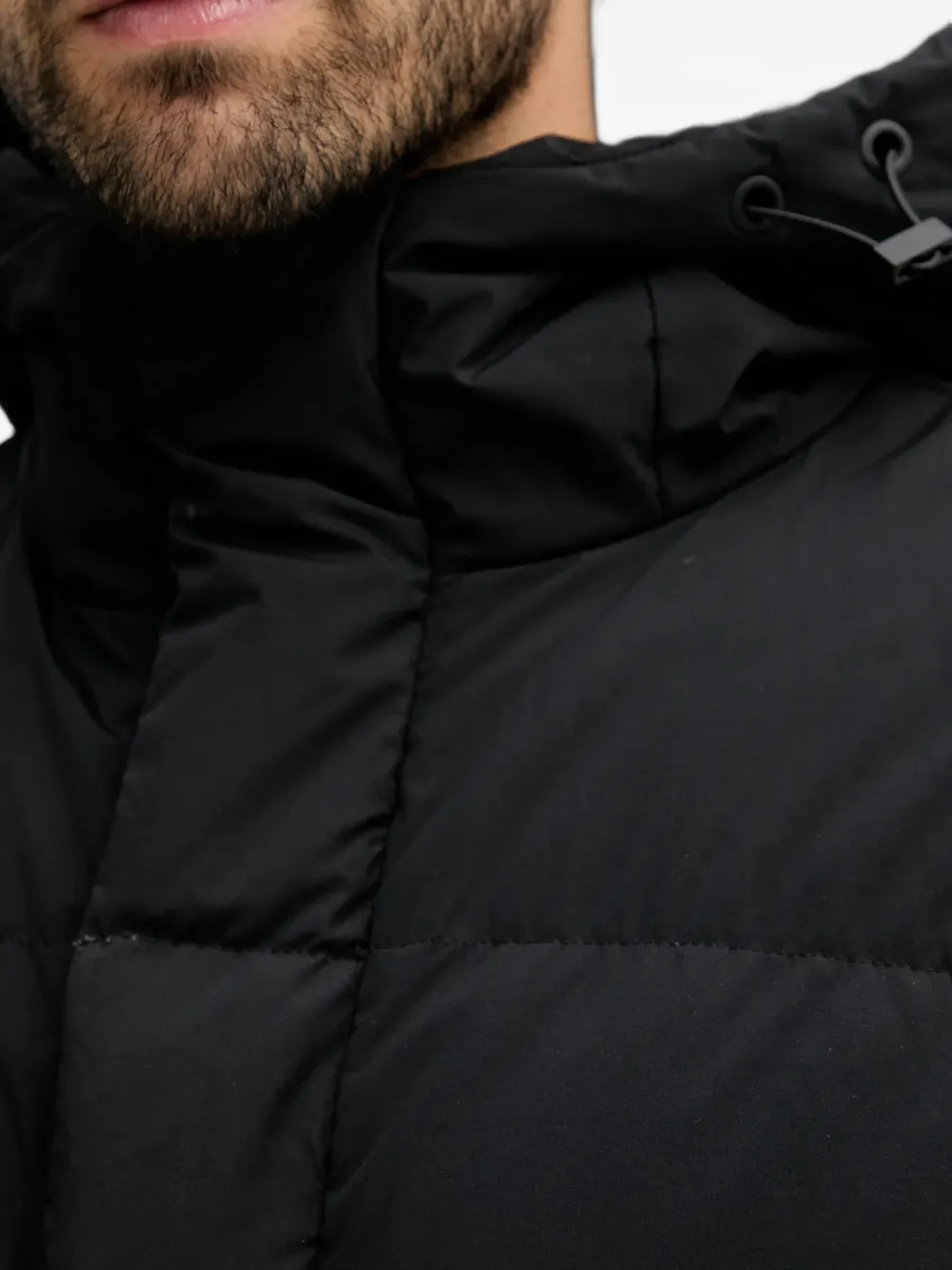 Benetton Hooded Padded Coat In Black