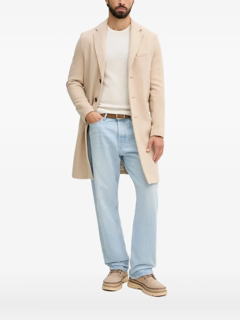 Benetton abrigo con botones y bolsillo en el pecho | neutro | Image 1