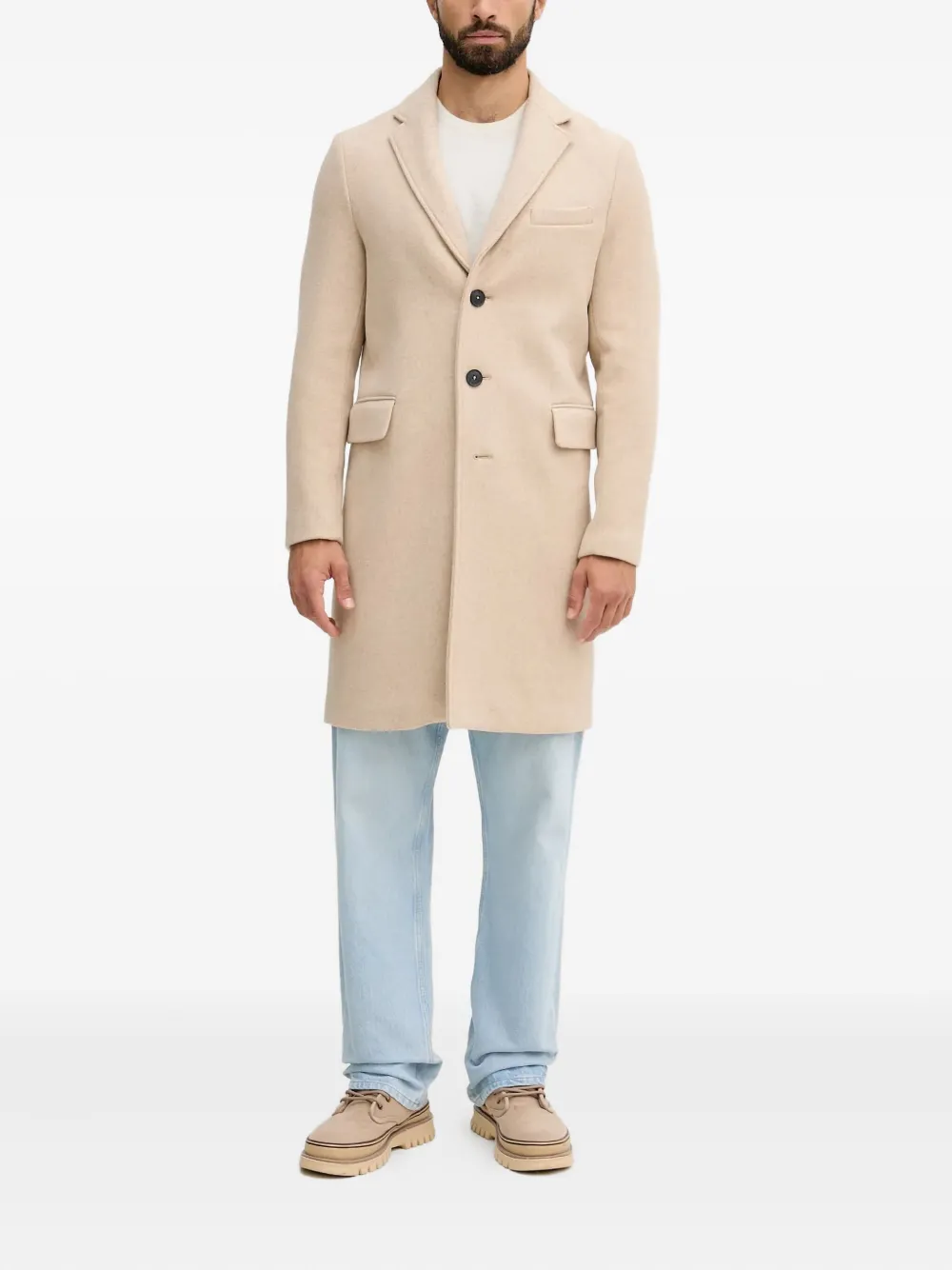 Benetton abrigo con botones y bolsillo en el pecho | Abrigos con botonadura simple | Image 2