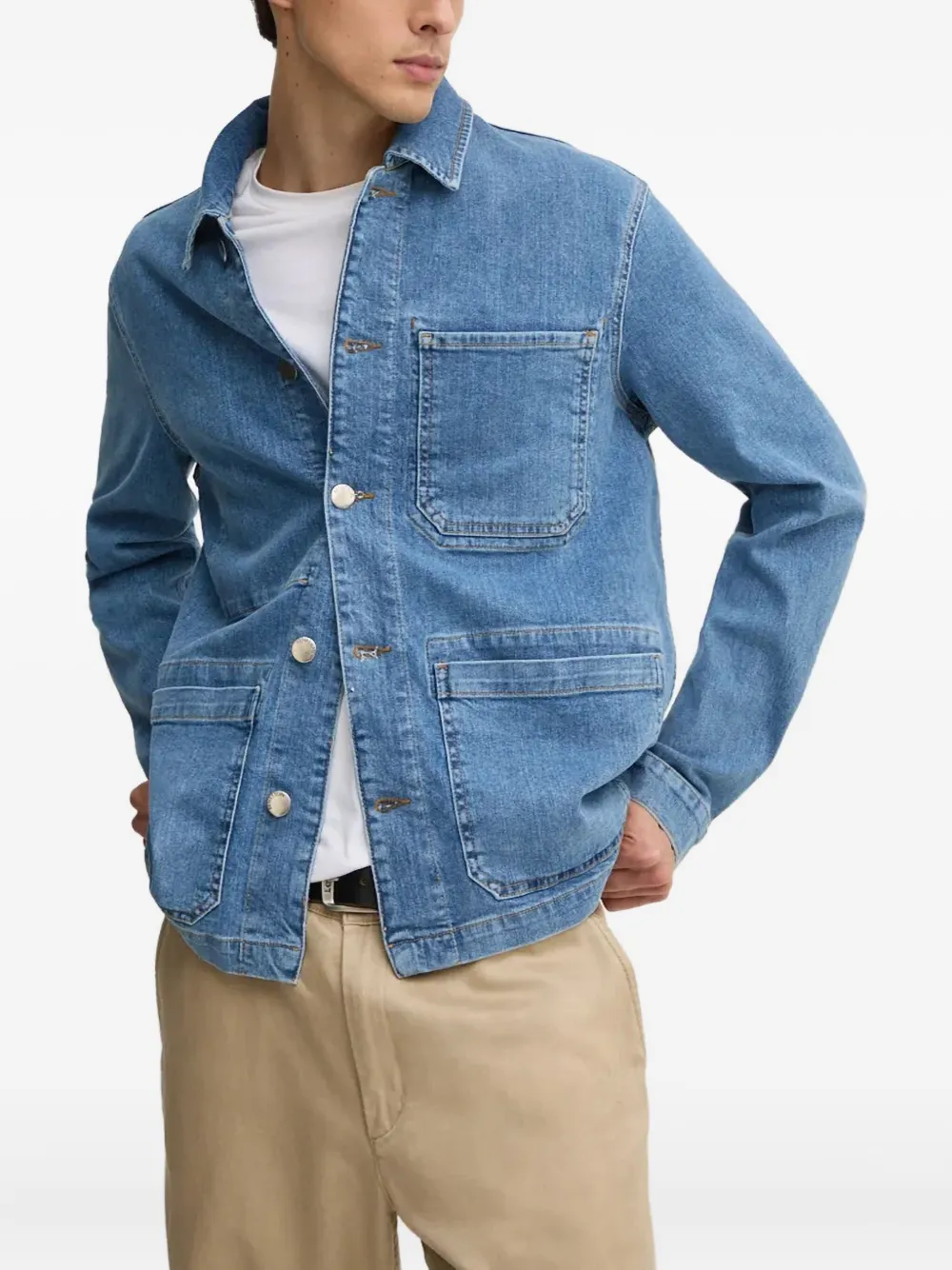 Benetton Pocket-chest Jacket In Blue