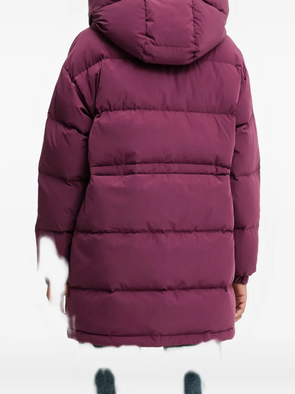 Benetton Hooded Zip Coat In Purple